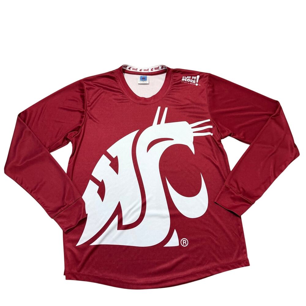 WSU Washington State Cougars Long Sleeve Shirt Men's XL Crimson Play To Score